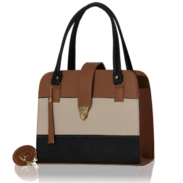 Bolsa Araceli Camel/Negro 4097 a precio de mayoreo Alma Colorida - Inicia tu negocio y multiplica ganancias.
